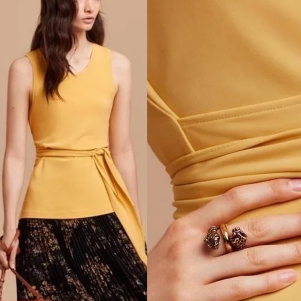 Wilfred Yellow Top Luciole Wrap Around Tank Balletcore Size XXS‎ Mustard Yellow - Picture 4 of 14